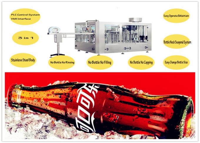 Einfache Getränkefüllmaschine der Operations-SUS304 gekohlte für Plastikflasche 0